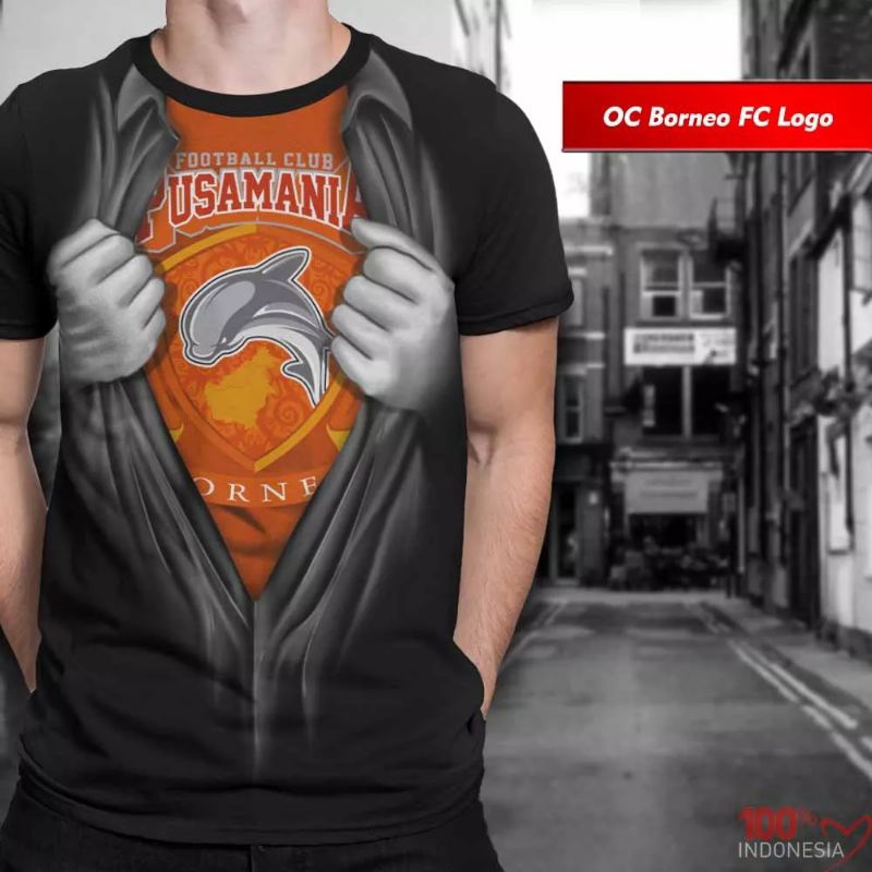 KAOS BOLA BORNEO FC LOGO KAOS DISTRO 3D KAOS PRIA JUMBO