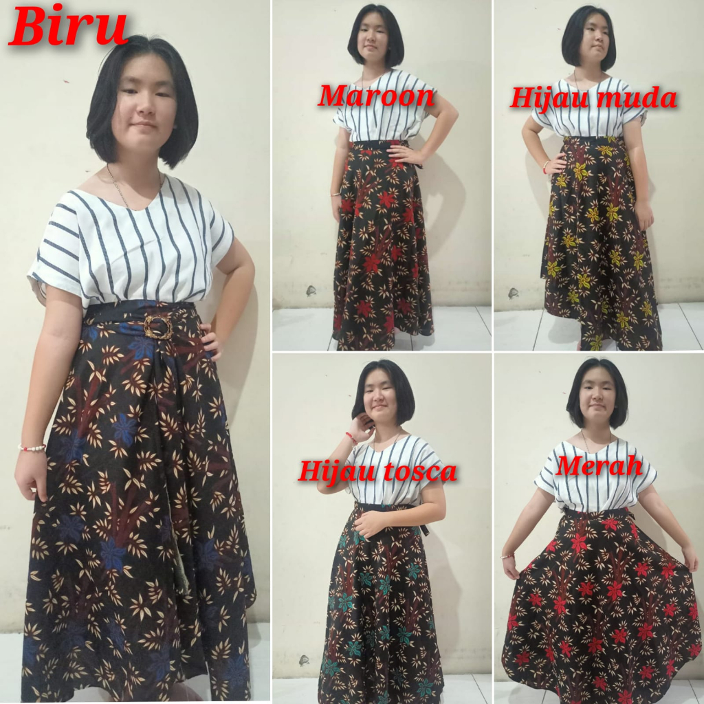 Venda rok lilit payung batik long skirt
