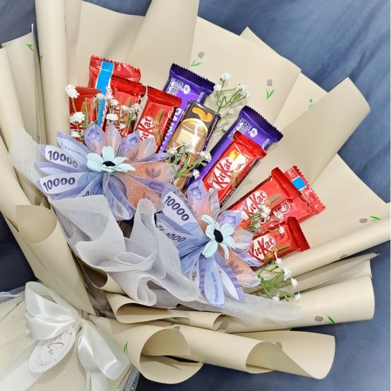 

Buket uang dan snack