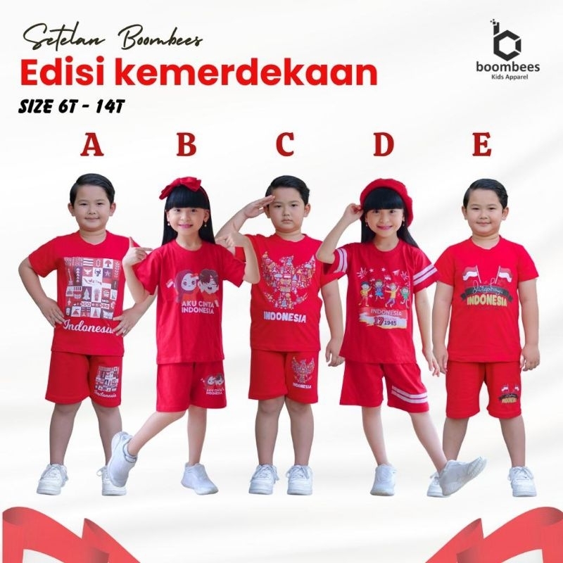 Set Boombees Kemerdekaan Baju Agustusan 17 agustus Independence