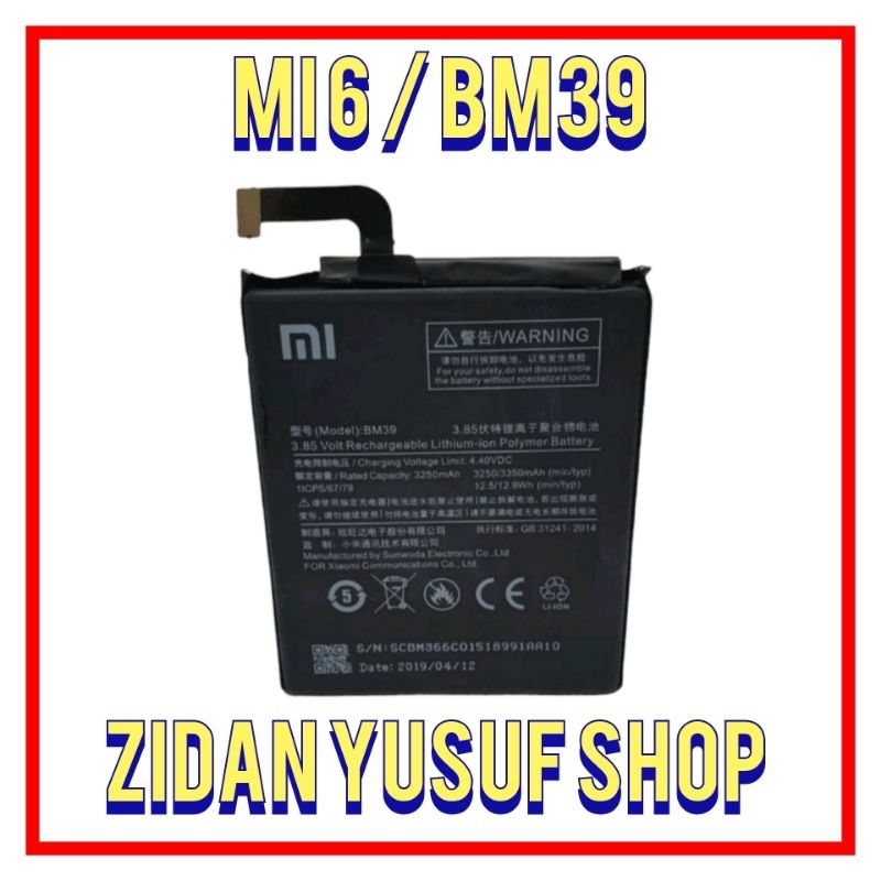 BATTERY BATRE BATRAI BATERAI XIAOMI MI6 BM39 ORIGINAL