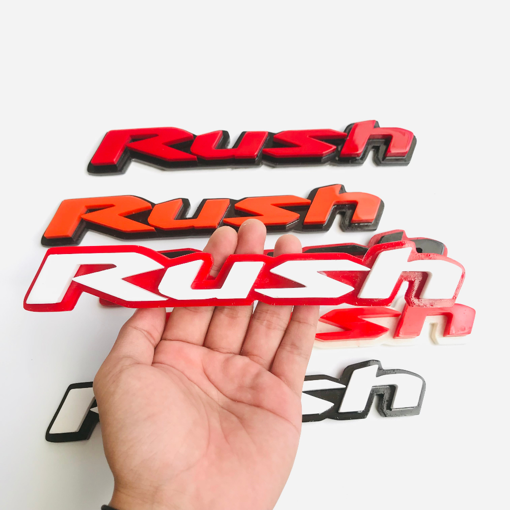 EMBLEM AKSESORIES MOBIL TOYOTA RUSH/ KEREN UNTUK LOGO EMBLEM TULISAN MOBIL RUSH