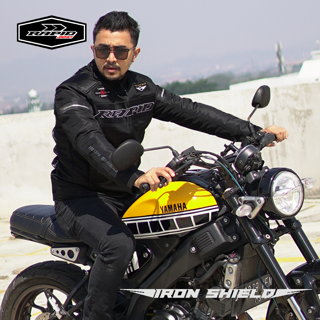 Jaket motor touring premium RAPID  IRONSHIELD jacket reflektif, berventilasi, anti air dan anti angin