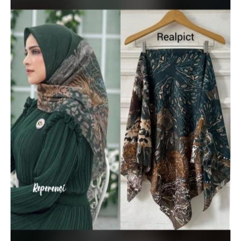 Hijab segi empat Voal Motif terbaru 2023