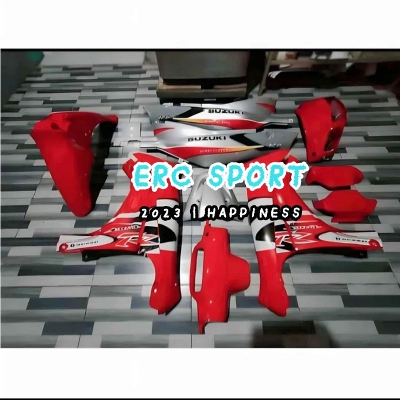 COVER BODI SATRIA LUMBA FULLSET BODI HALUS BODI KASAR SUZUKI SATRIA 2TAK SATRIA LUMBA MERAH SILVER K