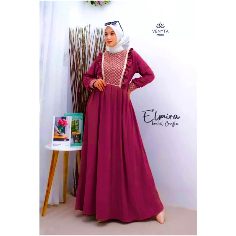 Gamis wanita kringkel terbaru dan terlaris elmira