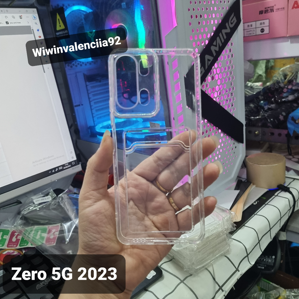 SLOTCARD Soft Case BENING INFINIX ZERO 5G 2023/ X Zero X-PRO Zero X-NEO/ Note 12 2023/ SMART 6 6+ 6-HD HD 2021 5 Casing Slot Tempat Kartu CARD Softcase CLEAR Airbag Four Air bag Silicone Kondom Karet / TPU Plastik Plastic warna Transparent 4G 5G PLUS XPRO