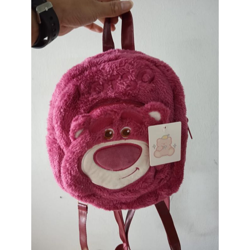 Ransel Lotso Tali Kulit Size M/30cm/bagpack lotso/ransel anak lucu/