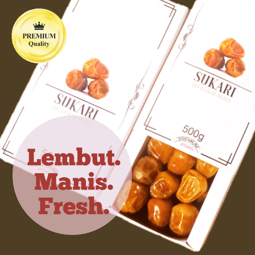 

Kurma Sukari Fresh Kemasan Box Exclusive 500 GR