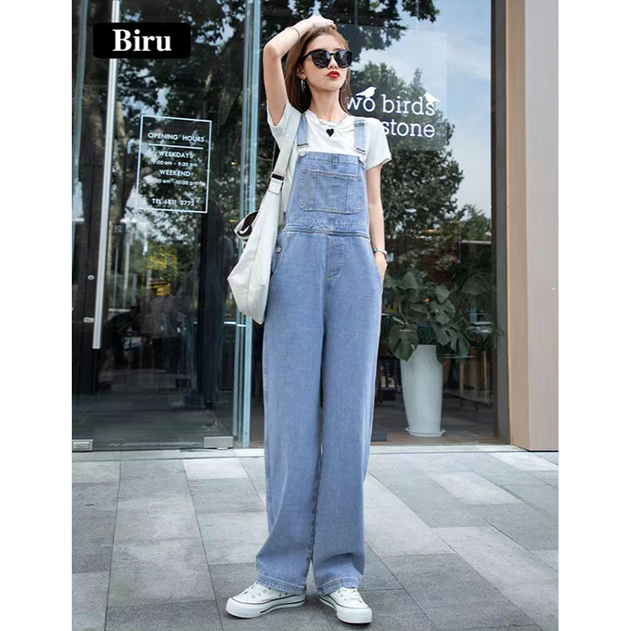 【wanita.id】overall jeans wanita jumpsuit wanita rok wanita korean skirt midi long skirt rok daily rok plus size fashion muslim