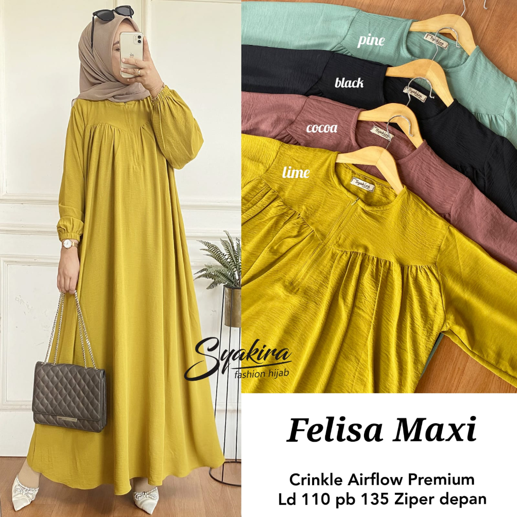FELISA MAXY | GAMIS SIMPEL | GAMIS SANTAI | AIRFLOW CRINCEL |