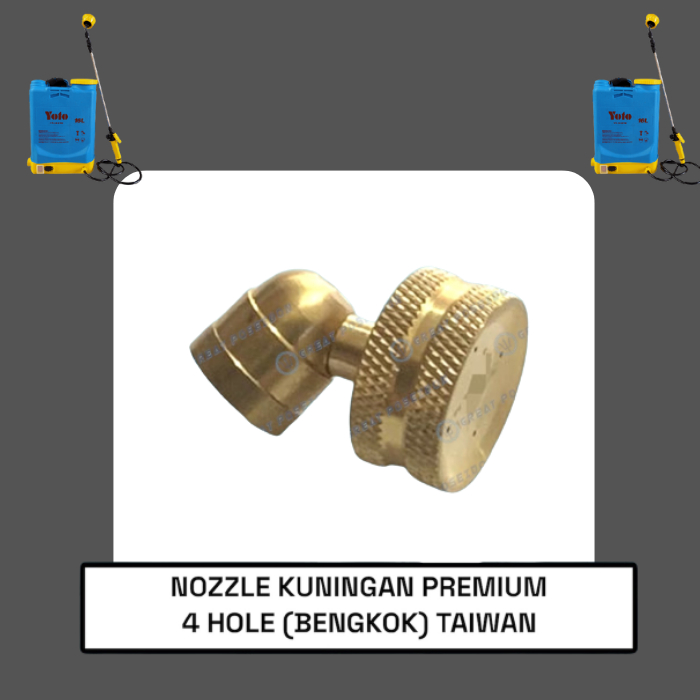 Nozel Spuyer Kuningan Elektrik Kabut Embun Halus Sprayer Electric 4 Mata Lubang Hole Bengkok Taiwan 