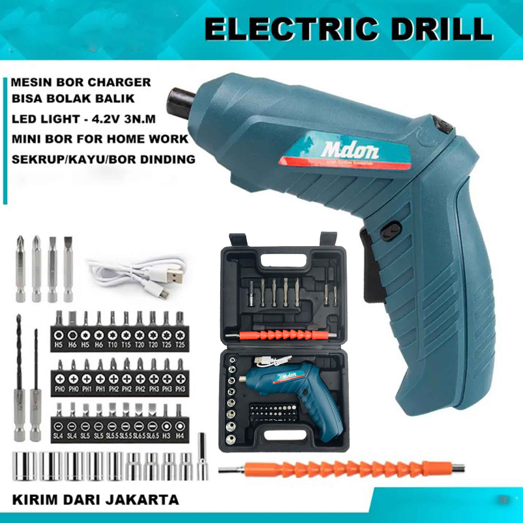 MDON JP42 / Cordless Driver Dill Set / Mesin Bor Electric / Mesin Multifungsi