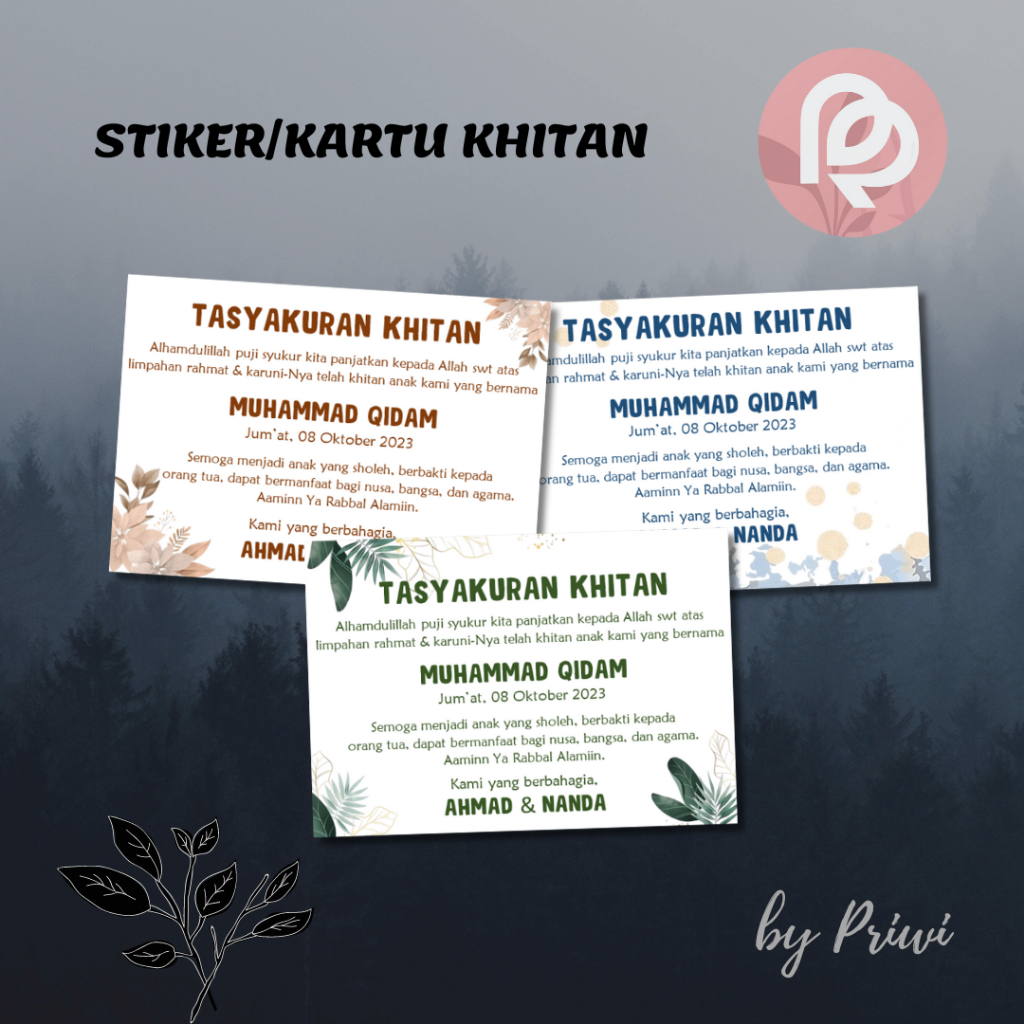 KARTU STIKER TASYAKURAN KHITAN BOX NASI