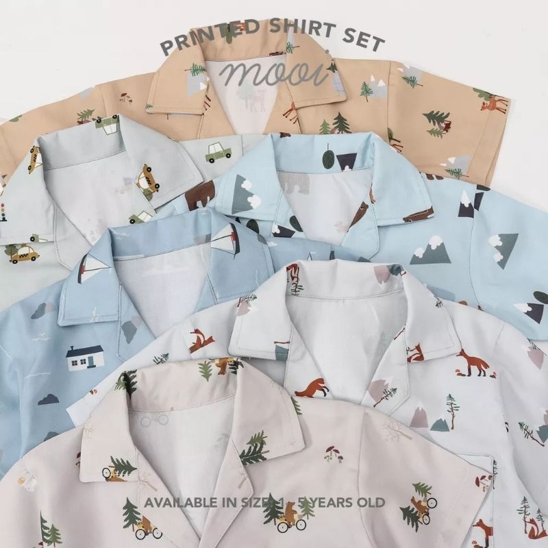 Mooi Printed Shirt Set/Stelan Anak Cowo