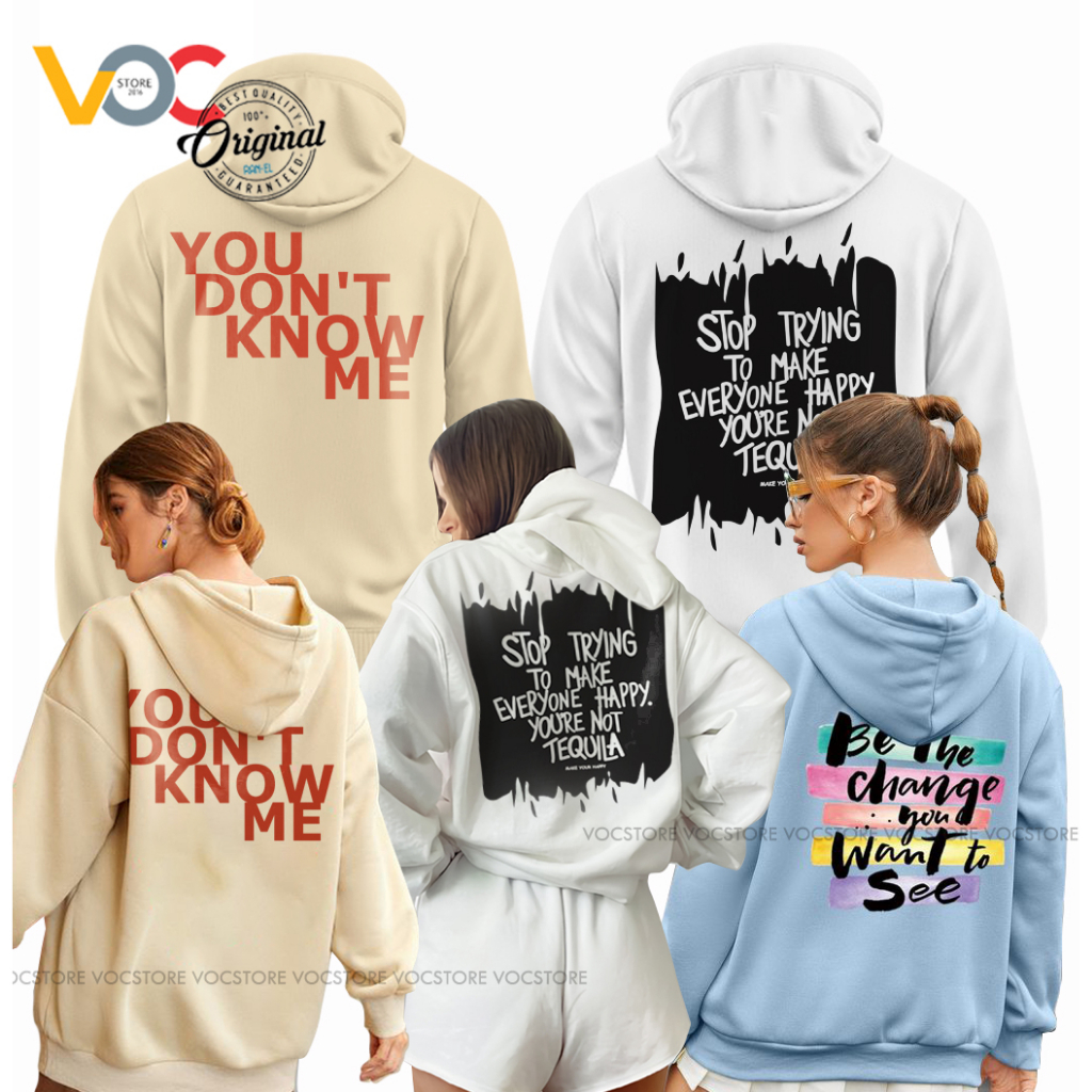 SWEATER HOODIE WANITA / You Dont Know Me Hoodie OVERSIZE SWEATER