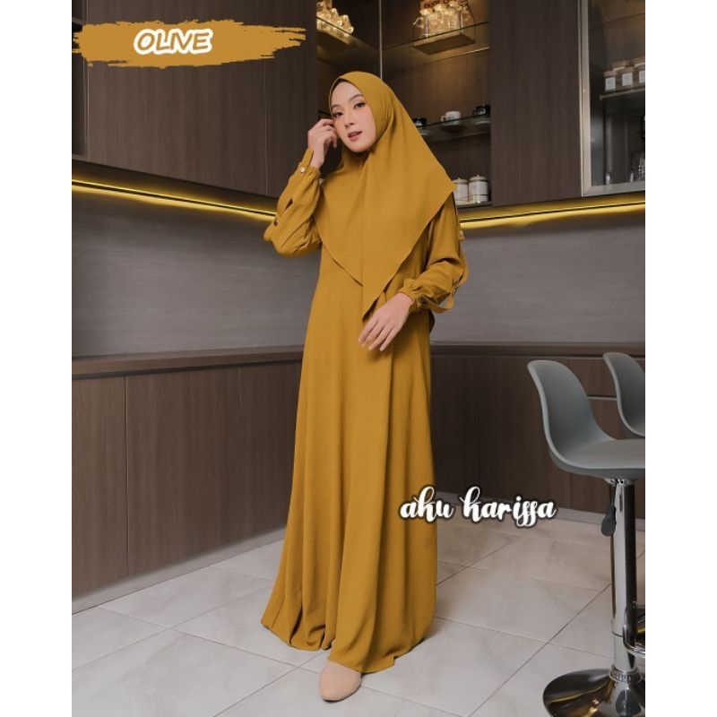 gamis riyanti devina qisty ori aku karissa set khimar terbaru original karisa dress seragaman pengajian komunitas