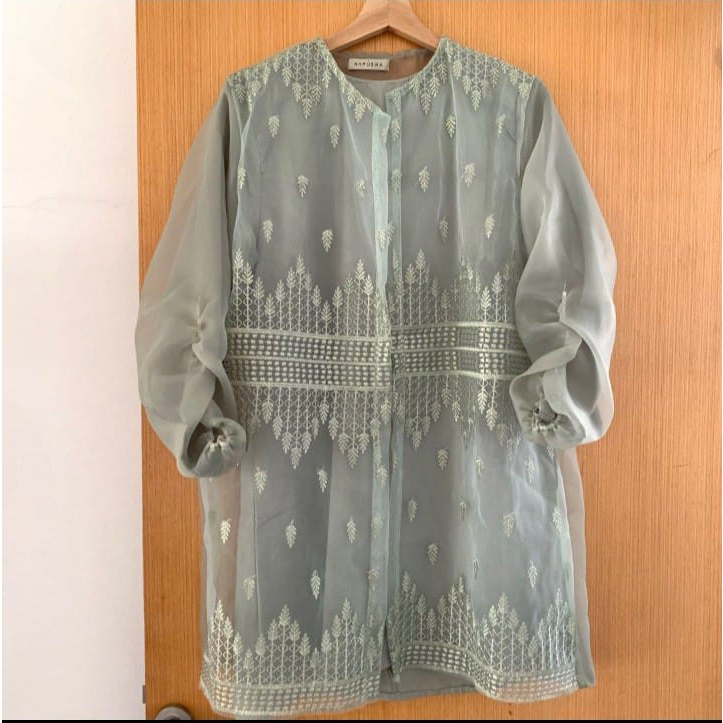 Sewa Dress Kondangan Organza Sage Green