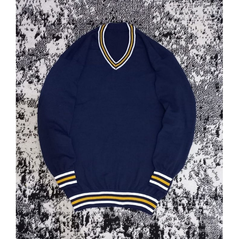 SWEATER RAJUTAN PRIA OVERSIZE V-NECK LONG SLEEVE
