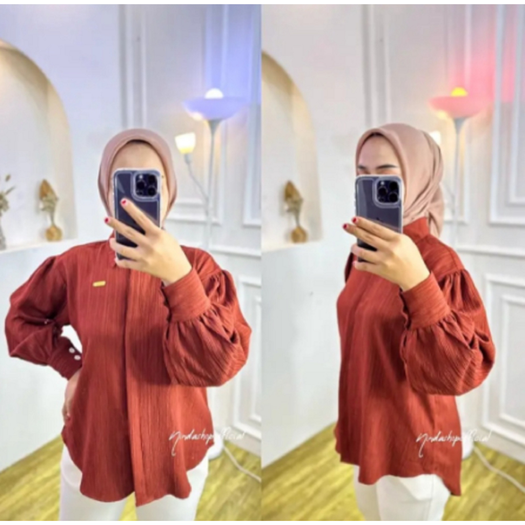 KEMEJA WANITA BALON OVERSIZE LORYN BABY CRUSH BLOUSE LORYN