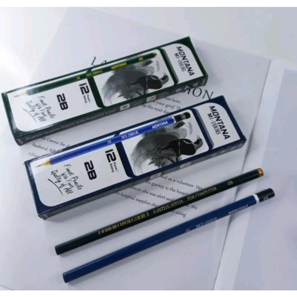 

(ecer 1 pcs) Pensil 2B Montana/ Pensil 2B Murah/ Pensil 2B Montana Biru Hijau