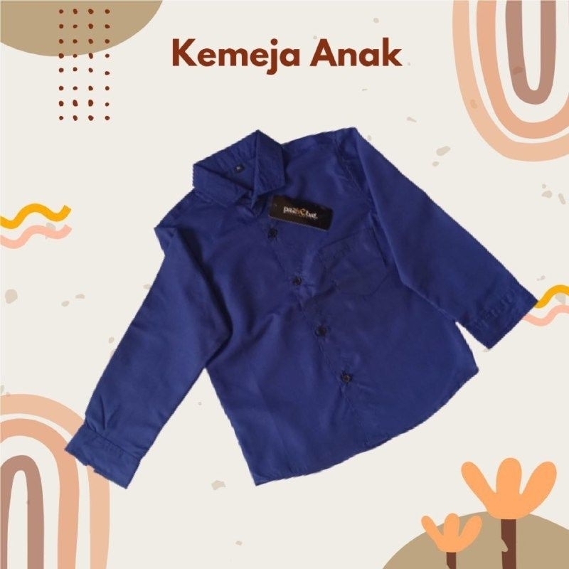SERAGAM ANAK Kemeja polos anak | Kemeja kids keren | Kemeja lengan panjang bahan katun Umur 5-10tahun