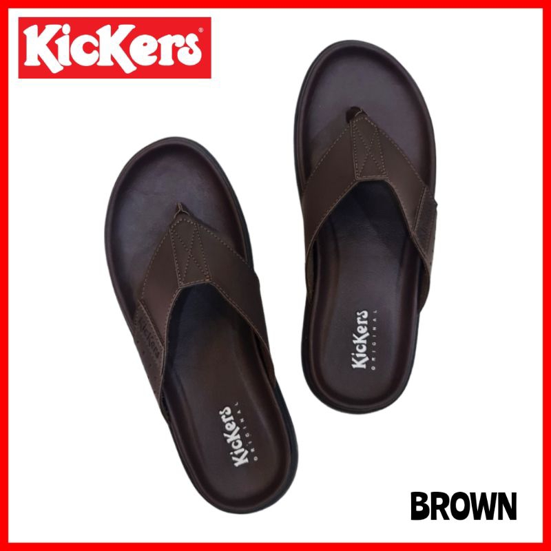 SANDAL JEPIT KICKERS PRIA / SANDAL KULIT KICKERS / SENDAL KASUAL COWOK / SANDAL CAPIT LEBARAN PROMO