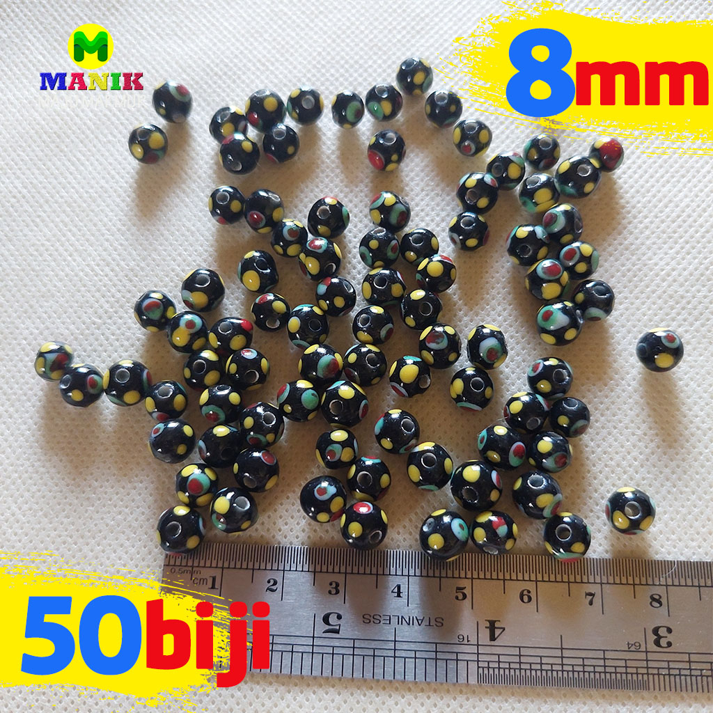 mata tiung bulat 8mm/ kelereng mata tiung/ beads mata tiong