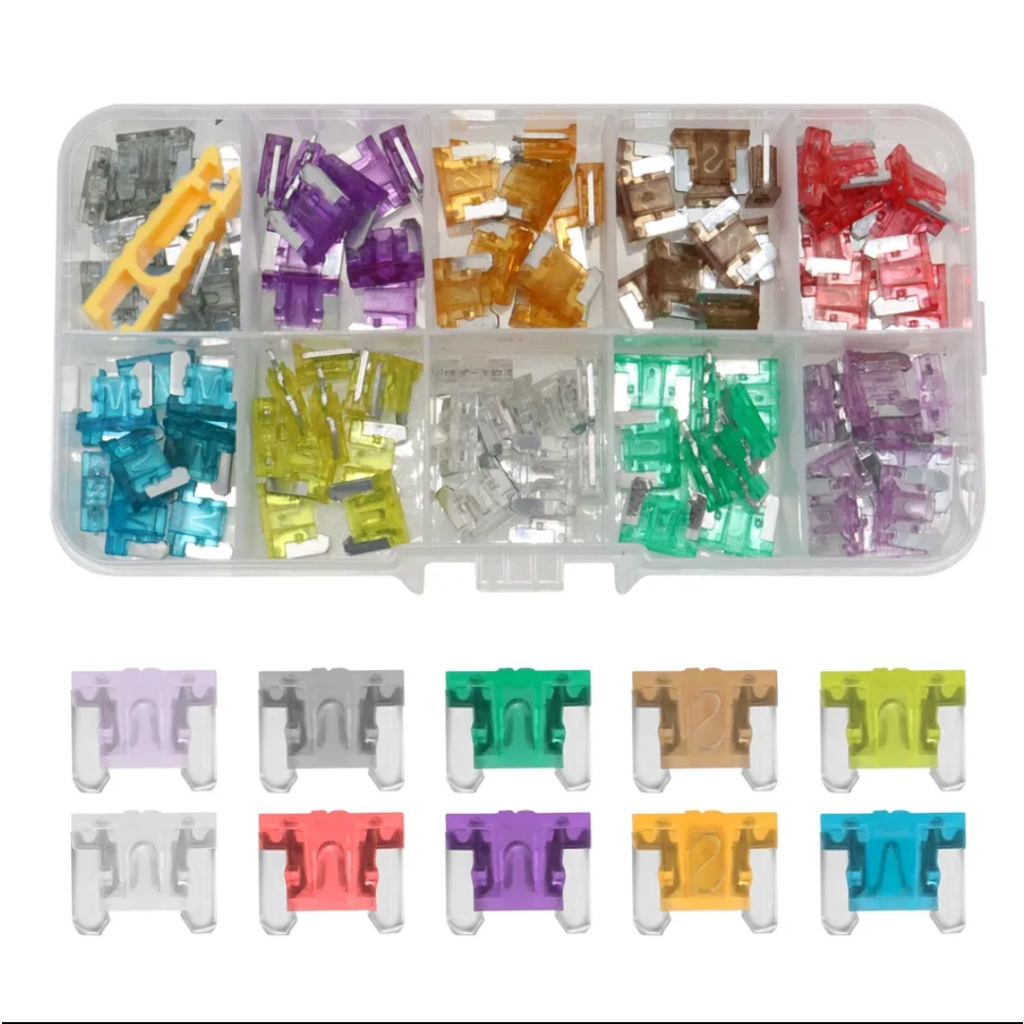 100 Pcs Sekering Tancap Micro / Box Fuse Sekering Set