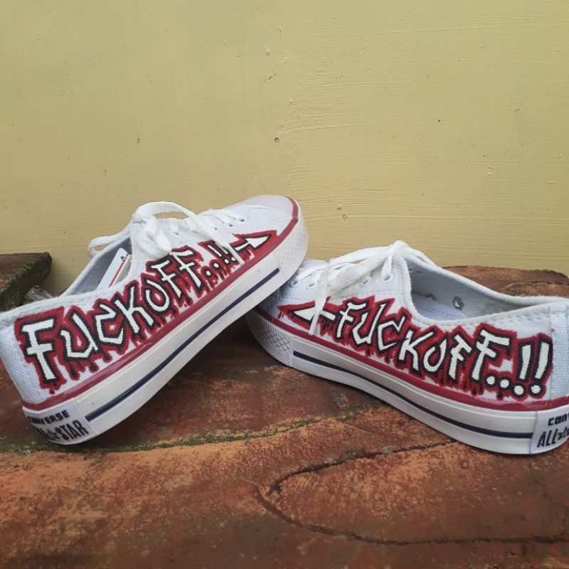 Jasa Lukis Sepatu Kanvas / Kain Pria (gambar custom) - Hand-Painting on Men's Canvas Shoes (customiz