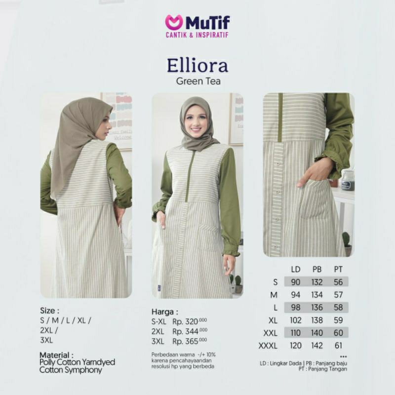 Mutif Elliora Terakota Mutif Elliora Green Tea Mutif Elliora Maroon Baju Muslim Gamis Dress Casual Premium Terbaru Ori Lebaran 2023 Sarimbit