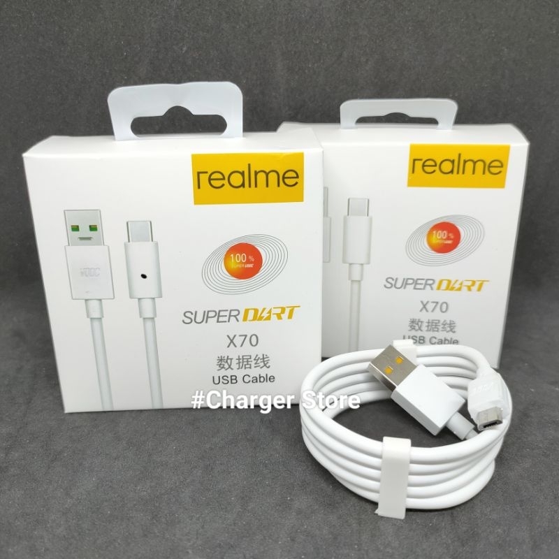 Kabel Data Realme ORI SUPER VOOC DART 4A Micro USB - Type C USB Cable Realme