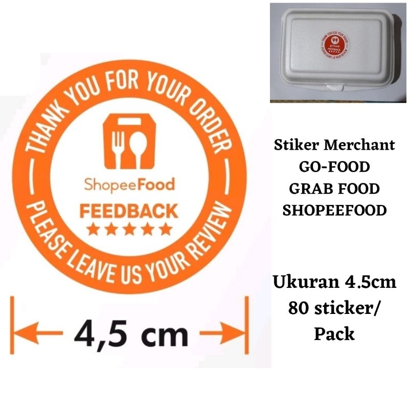 

Sticker Thank You Resto Food Baru Stiker Review Makanan 4.5cm 80pcs