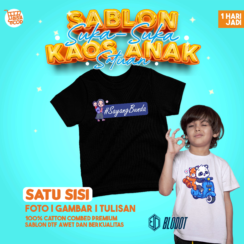 Kaos Anak custom / Kaos custom anak suka suka / Kaos custom anak desain sendiri