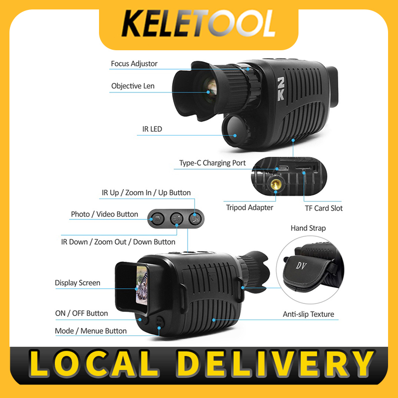 NEW - NIGHT VISION MONOCULAR INFRARED NIGHT VISION MODE MALAM HARI TEROPONG BINOCULARS BERBURU