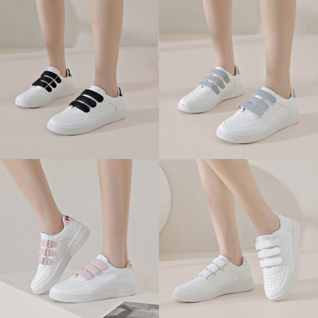 FREE KOTAK SEPATU!!! SALE!!! SEPATU WANITA SNEAKERS STRAP IMPORT PREMIUM SINTETIS - J88