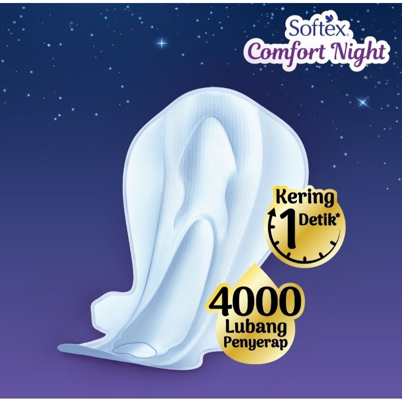 Softex Comfort Night Pembalut Wanita [36 cm/ 12 pads]