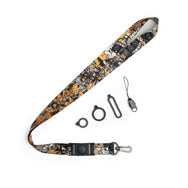 

Lanyard Exclusive Motif Doodle - Free 3 Karet O Ring Plus Kait Hp