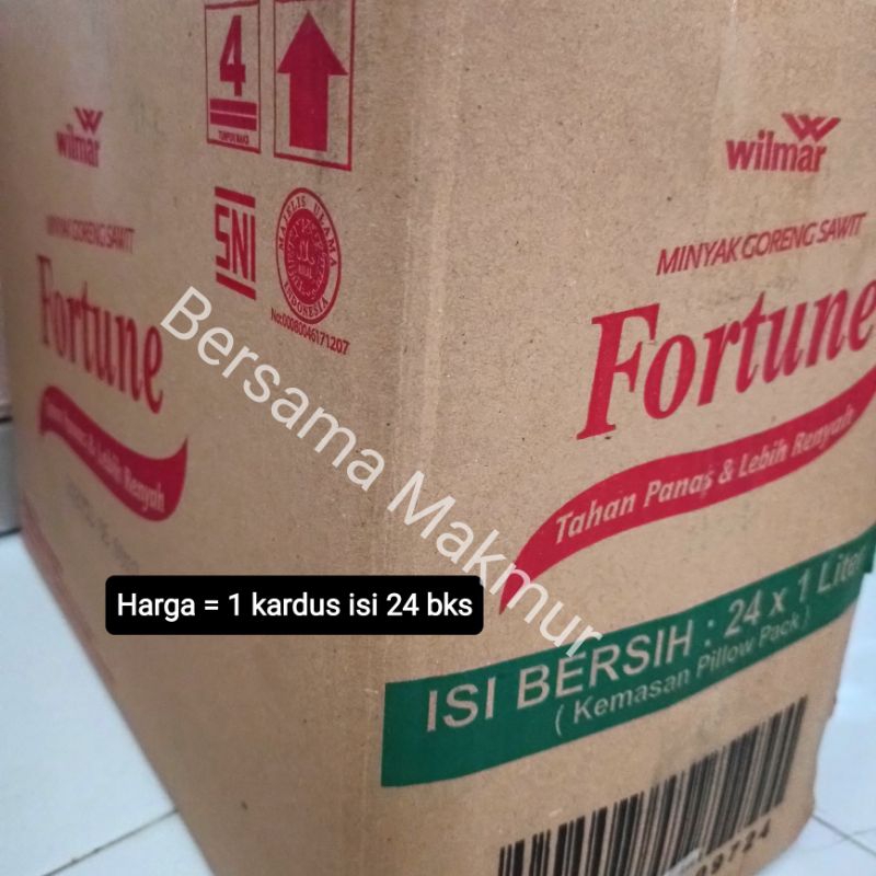 

Fortune 1L minyak goreng sawit kemasan bantal karton / kardusan