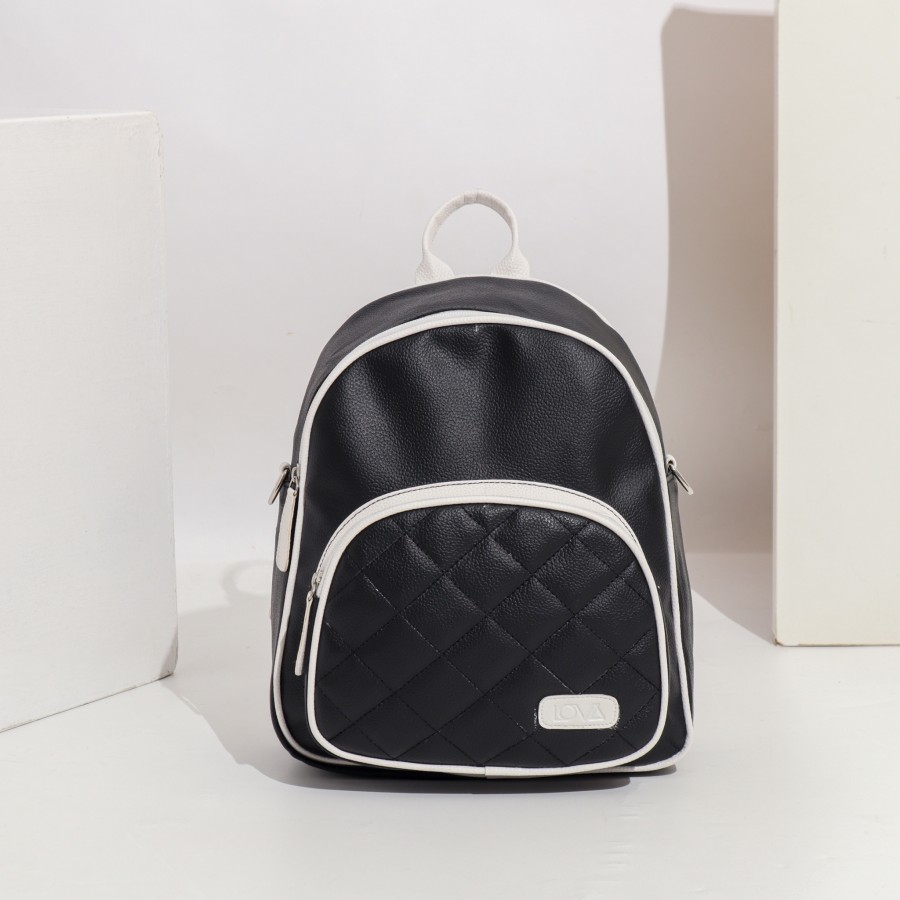 Tas Ransel Wanita Korea Backpack Tas Kuliah Hitam