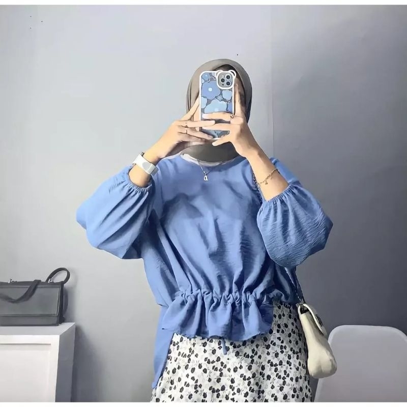 Blouse Jennie - Blouse Crincle Airflow - Atasan Airflow Serut Wanita