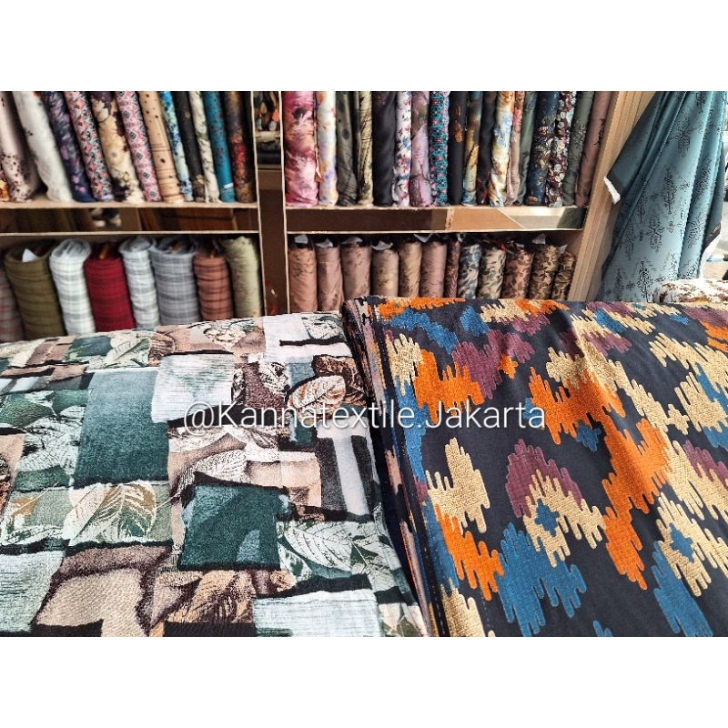 Kain Rayon Motif Katun Rayon Katun Halus Lembut premium Bahan rayon
