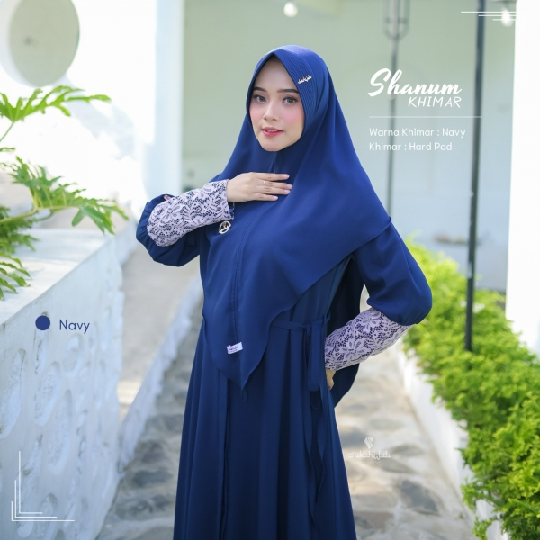 SUKAHIJAB - Khimar Shanum Material Reggiany Ready Warna Coral, Plum, Grey, Dusty Pink, Navy, Spicy H