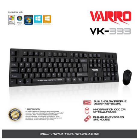 ITSTORE KEYBOARD MOUSE USB SET VARRO VK-333 BERGARANSI
