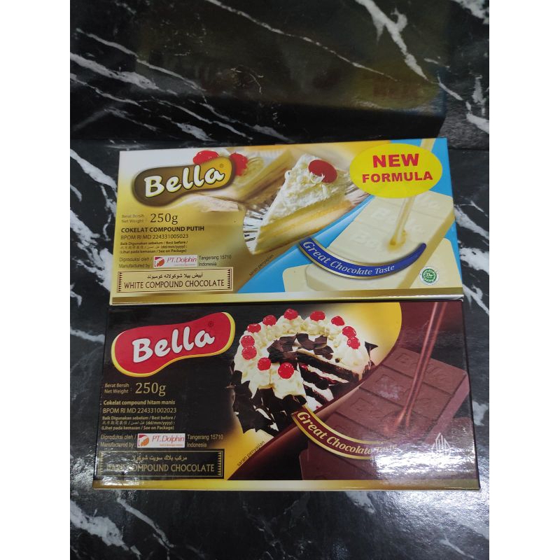 

BELLA COKLAT COMPOUND DARK DAN WHITE 250gr/COKLAT BATANG