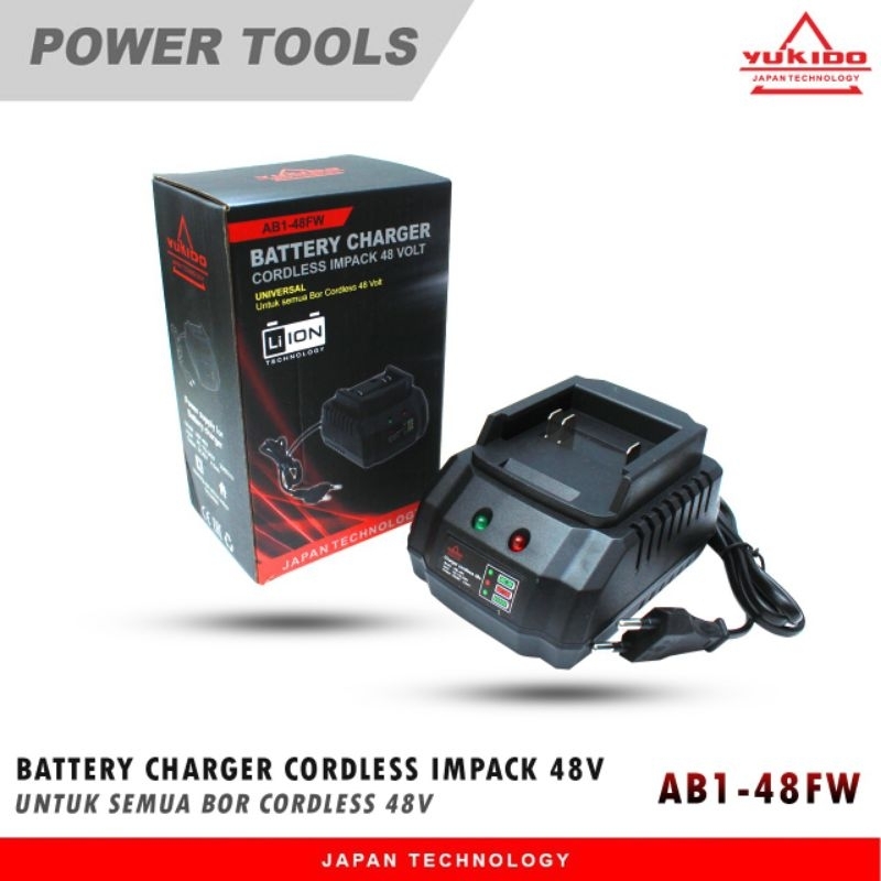 Yukido 48V Charger Baterai Cordless drill 148V/ Adaptor Cas Baterai 48V Docking