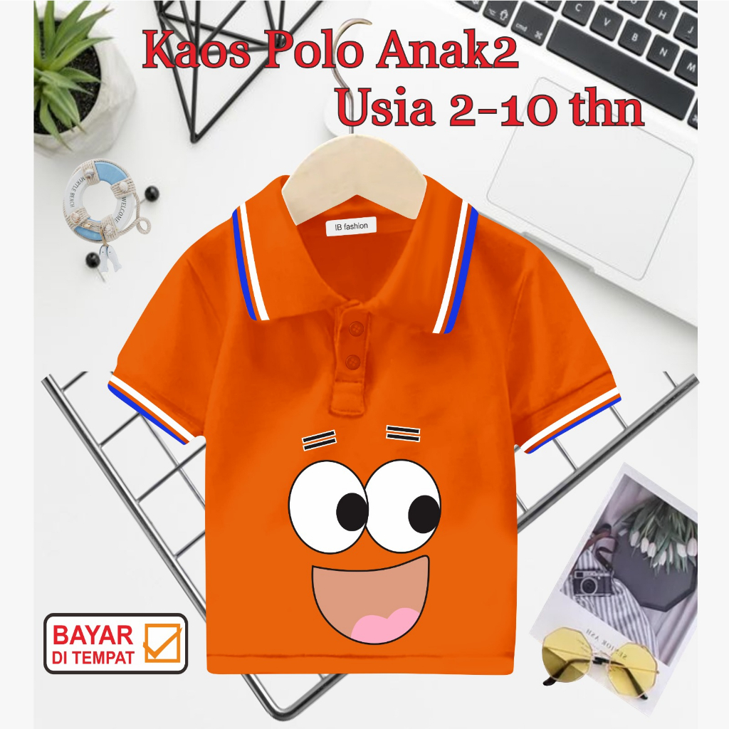 ((IB))KAOS ANAK2 KERAH POLO/MATA DIGITAL SABLON