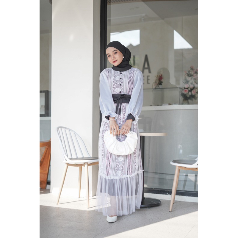 QAMALA DRESS KOREAN STYLE CANTIK ELEGAN SIMPLE KEKINIAN KONDANGAN