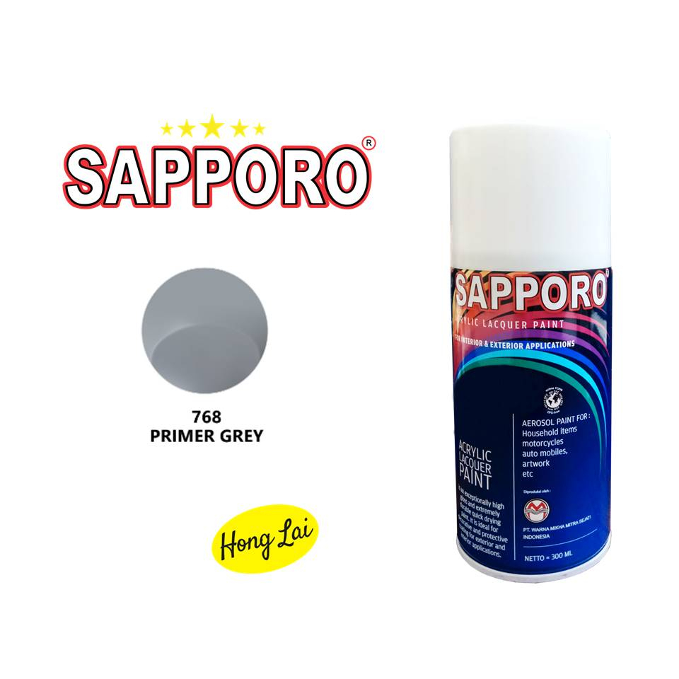 SAPPORO SPRAY 768 PRIMER GREY 150cc WARNA DASAR / POXY