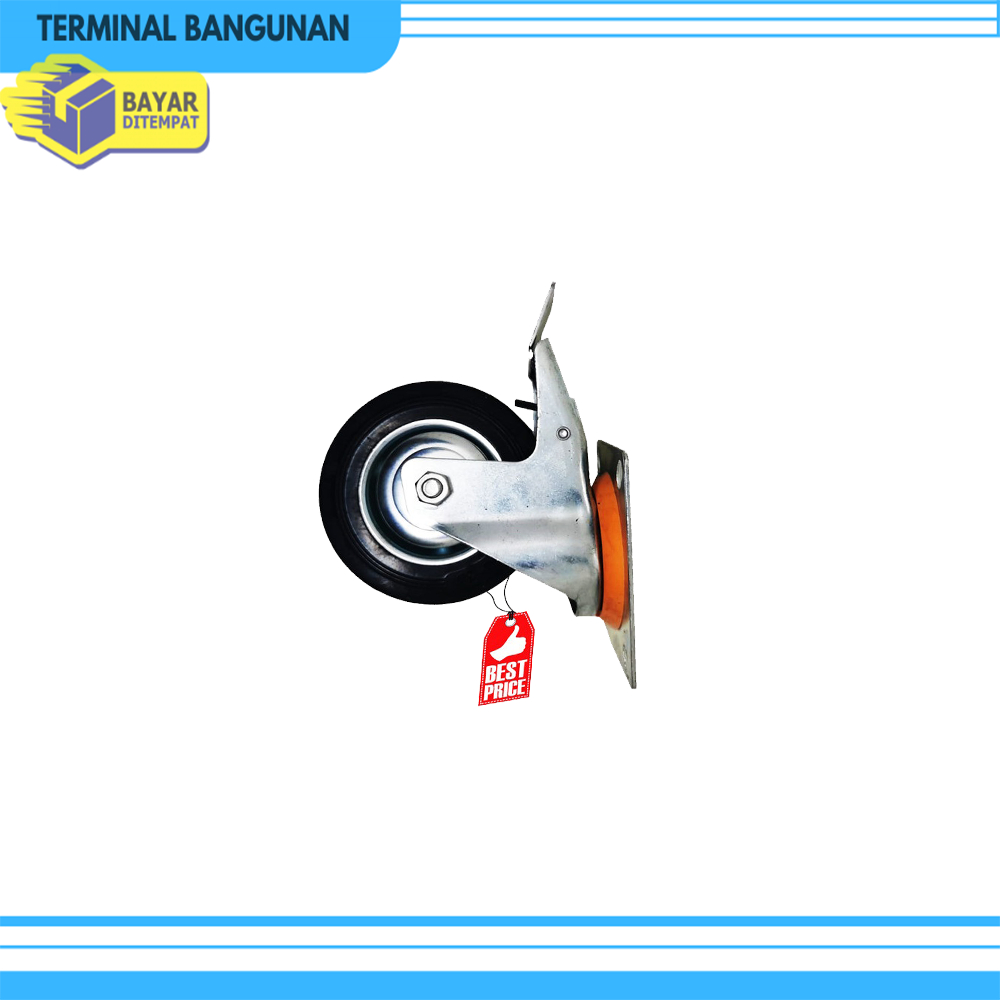 Roda Etalase 5 inch hidup rem 1 Pcs Trolley